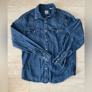 Levi’s denim shirt.
